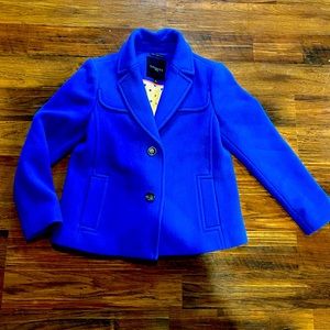 Talbots wool peacoat royal blue 4 petite